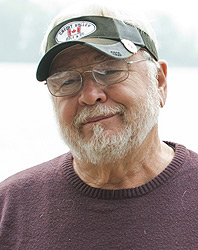 Director Don Shebib on the set of "Down the Road Again"